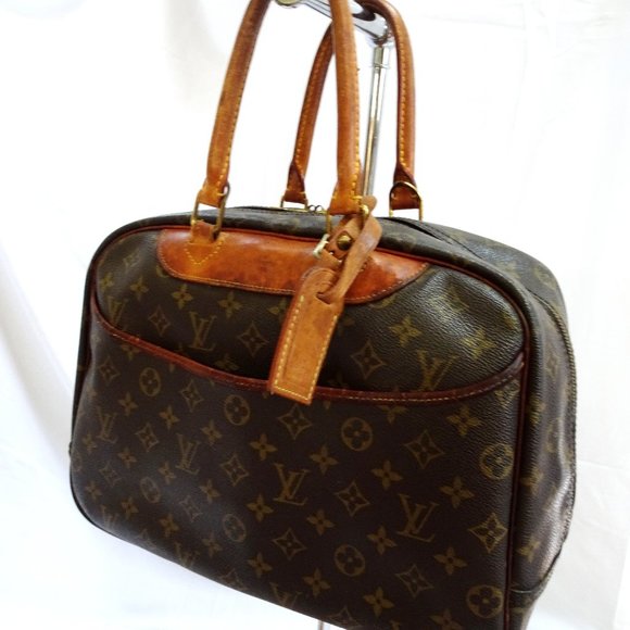 Louis Vuitton Handbags - Auth LOUIS VUITTON Deauville Duffel Satchel Shopper Carrier Bag Handbag  #VI1926